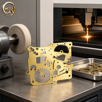 Plaque de mouvement d'horloge en laiton découpée au laser en usine, pièce d'horlogerie découpée au laser CNC