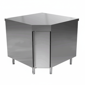 Tavolo angolare in acciaio inox 90 con ante - Product Image 1