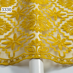 3330 Giá Rẻ Nhất Giá Bán Buôn Trong Kho Pháp Lưới Ren Lưới Với Sequins Thêu Vải Phi Vải Ren Cho Phụ Nữ May - Product Image 5