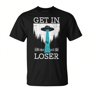 T-shirt Alien UFO Abduction pour hommes, femmes, garçons et filles - Fun Loser Get in Graphic pour enfants et adultes - Product Image 2