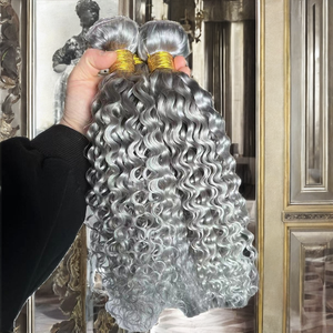 ผมต่อแบบเวฟหยิกสีเทาเงินสวยหรูจากบราซิล แท้ 100%  แบบเย็บสองชั้น น้ำหนัก 100 กรัมต่อช่อ มีทุกสี - Product Image 2