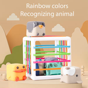 Montessori pädagogisches sinnesspielzeug mit weichen Gummi-Tieren lustiger Stopp-Ball-Set für Kleinkinder/Kinder zum Lernen spielzeug - Product Image 3