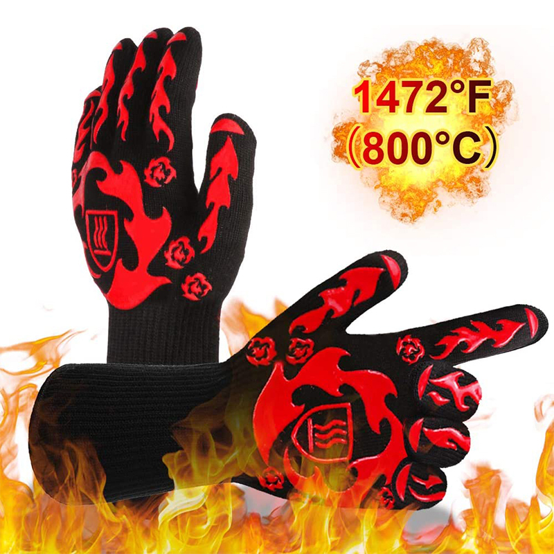 Минимальный заказ, 12,99 дюйма, нескользящая, 1472F/800C, очень термостойкая, маленькая силиконовая перчатка для гриля и барбекю