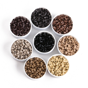 Xuchang Harmony <span class=keywords><strong>4</strong></span>-Barrels 4000pcs 3x2.4x4mm Extensions de cheveux I-Tip lisses avec <span class=keywords><strong>micro</strong></span>-perles en cuivre et outils pour extensions capillaires - Product Image 3