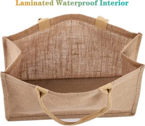No Minimum Order Medium Sized Personalized Burlap <strong>Jute</strong> <strong>Tote</strong> <strong>Bag</strong> <strong>Custom</strong> Logo Printed Handled Shopping <strong>Bag</strong> for Gifts - Product Image 2