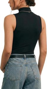 <span class=keywords><strong>Combinaison</strong></span> moulante pour femme à col roulé extensible en polyamide et élasthanne - Product Image 3