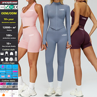 Pakaian Olahraga Wanita Seamless Cepat Kering dengan Logo Warna Gaya Kain Khusus, Setelan Yoga, Baju Senam, Pakaian Fitness, Set Yoga