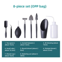 Set Peralatan Perawatan Tanaman Sukulen: Pot Bunga Taman, Alat Transplantasi Mini, Alas Pengganti Tanah, Set Alat Tangan, Sikat Tanaman, Garu, dan Penyiram