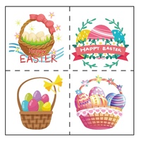 Autocollants de dessins animés pour enfants à l'occasion de Pâques avec des motifs de lapins, d'œufs et de poulets pour les cadeaux des enfants