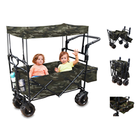 Wagon de poussette portable de grande capacité, avec roues tout-terrain, pour enfants, sports, shopping, camping