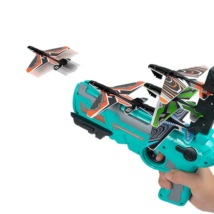 Air combat catapulta foam aircraft flying launcher toy aliante flying toy gun giochi all'aperto