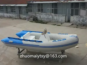 Bateau de pêche gonflable, bateau à rames, bateau de Sport, en fibre de verre, coque zodiaque, avec moteur, pas cher, CE 14ft 4.3m