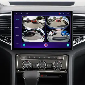 Universal 12 Inch 4+64GB 4G BT5.0 Android Auto Carplay FM AM RDS Radio DSP 2 Din Car DVD Player With 360 Panoramic Camera
