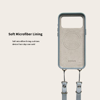 Casing Kulit Nappa Logo Kustom untuk iPhone 17 Series, Model Selempang OEM dengan Tali Lepas Pasang dan Lanyard