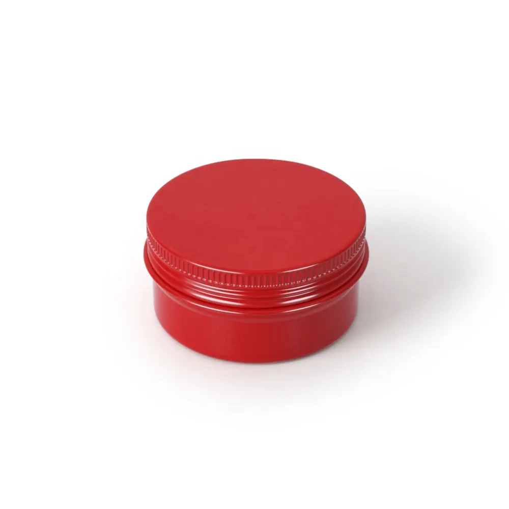 20g redondo alumínio cosméticos lata vermelha para lip balm recipiente vazio lata de metal