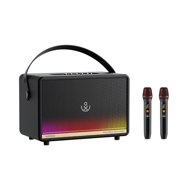 XDOBO Mirage Max 300W Portable Speaker with 2PCS Wireless Microphones Support TWS Pair/Guitar In/Monitor/Live Broadcast/MIC in