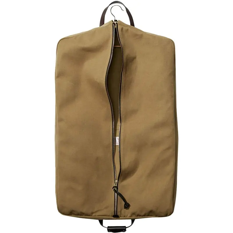 High Quality Durable Waxed Canvas Tote Twill Garment Bag Rugged Fabric Waterproof Travel Suit Cover Carrier Bag with Handles