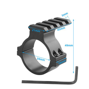 34mm hợp kim nhôm màu đen phạm vi Vòng núi Adapter cho săn bắn đèn pin với <span class=keywords><strong>21mm</strong></span> cơ sở và chiến thuật Sight núi - Product Image 3