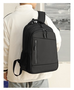 Sac à dos double pour ordinateur portable avec logo personnalisé, grande capacité, décontracté, professionnel, 17 pouces, unisexe, imperméable avec port USB - Product Image 1