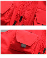 Homme à Maillage Gilet De Pêche Photographie Travail Multi-poches À L'extérieur du Journaliste Gilet Slim Fit Doublure En Maille