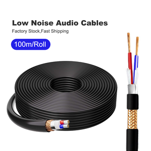 כבל שמע XLR איכותי מסוג PVC, 2 גידים, 24AWG, נחושת חשופה OFC, HI-FI, גליל 100 מטר למיקרופון לרכב, הגברת כוח - Product Image 2