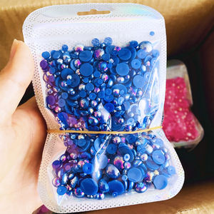 Venta caliente 3mm-10mm perlas semiredondas tamaños mixtos ABS 30g venta al por mayor perlas sueltas de plástico con parte posterior plana para decoración de tazas DIY - Product Image 3