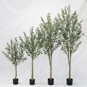 Olivier artificiel de 120 cm et 150 cm, tronc en plastique imitation bois, faux olivier en pot - Product Image 4