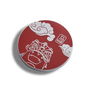 中式个性化定制标志古典红色小圆金属冰箱贴