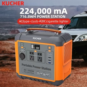 Estación Solar KUCHER de 1000W, Batería LiFePO4 de Gran Capacidad <span class=keywords><strong>716WH</strong></span>, Enchufe Estadounidense, Cargador para Auto, Linterna, Onda Sinusoidal Pura, Controlador MPPT, para Exteriores - Product Image 2