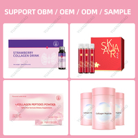 Sachets OEM de collagène marin, 10000mg, blanchissant la peau, gluta, peptides de collagène en poudre, supplément de boissons de beauté