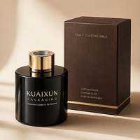 Bouteille d'aromathérapie et diffuseur à bâtonnets transparent gris vide de luxe 50ml 100ml 200ml, bouteille géante pour diffuseur à bâtonnets avec couvercle