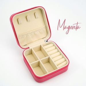 Petit anneau boucle d'oreille collier étui à bijoux en PU boîte à bijoux de voyage organisateur de bijoux en cuir - Product Image 5