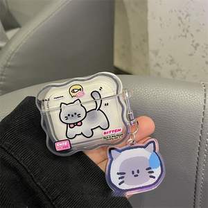 Coque en TPU de chat mignon de dessin animé pour <span class=keywords><strong>Apple</strong></span> Airpods 1 2 3 Coque d'écouteur Soft Wave Silicone Funda pour Airpods Pro 2nd Cover <span class=keywords><strong>Earpods</strong></span> Case - Product Image 3