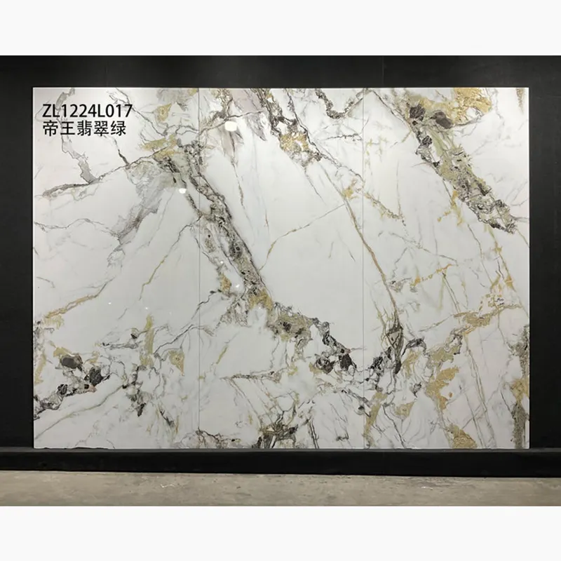 High Quality 1200*2400*9mm White Green Veins Marble Porcelain Sintered Stone