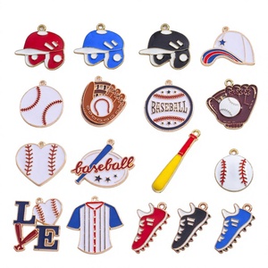Baseball Enamel Charms Set Zinc Alloy Sport Pendant Collection for <b>Bracelet</b> Necklace DIY Jewelry Accessories D - Product Image 4