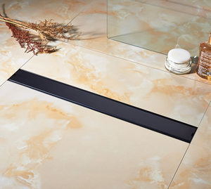 Black Shower Tile Insert Grate Floor <strong>Drain</strong> Invisible <strong>Linear</strong> Floor <strong>Drain</strong> - Product Image 3