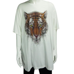 Camiseta Deportiva Extra Larga al por Mayor, Tallas 6XL, 7XL, 8XL, Modelo DM2200, Personalizada con Pedrería, Algodón, Lisa, Estilo Pro Club, Gruesa, para Hombres Grandes y Altos - Product Image 2