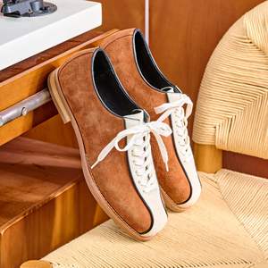 รองเท้าเดอร์บี้หนังกลับสไตล์อเมริกันย้อนยุคสำหรับผู้ชาย สไตล์ลำลองแบบอังกฤษสำหรับใส่เดินเล่นกลางแจ้ง - Product Image 4