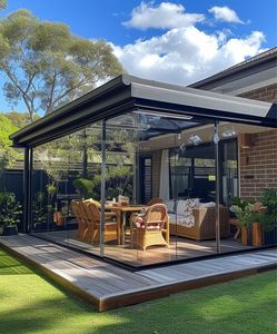 Maison vitrée d'extérieur quatre saisons au design moderne Villa <span class=keywords><strong>solarium</strong></span> à toit rigide avec terrasse mobile et toit en pente <span class=keywords><strong>automatique</strong></span> - Product Image 2