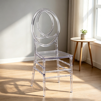 Chaise Ghost en acrylique transparent empilable sur mesure, durable, pour salle à manger, vente en gros, location pour mariages et banquets