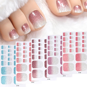 Pegatinas de esmalte para dedos de los pies, 22 puntas, venta al por mayor, diseño encantador de <span class=keywords><strong>verano</strong></span>, esmalte de <span class=keywords><strong>Gel</strong></span>, envolturas de <span class=keywords><strong>uñas</strong></span> para pies, pegatinas - Product Image 4