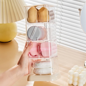 Creative Transparent Rotating <b>Makeup</b> Storage <b>Box</b> Dustproof Multi-layer Beauty Jewelry Storage Rack Storage <b>Box</b> with Lid - Product Image 5