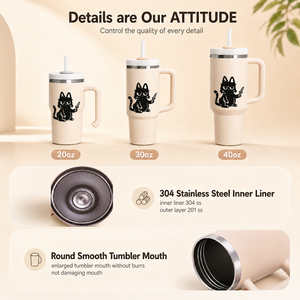 Vaso Térmico de Acero Inoxidable con Diseño Personalizado de Mascotas de Dibujos Animados, con Asa y Pajita, 14oz-40oz, para Viaje, Impresión UV Láser - Product Image 3