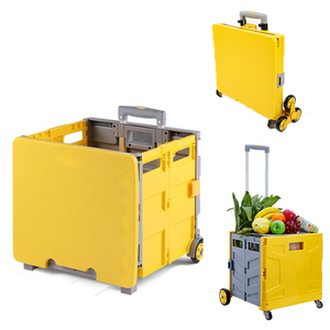 Small Quik Cart Collapsible Rolling Crate on Wheels Capacity Folding Shopping <strong>Trolley</strong> for <strong>Teachers</strong> Tote Basket 80 Lbs - Product Image 3