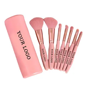 Pink Silver Luxury 9pieces Make Up Brushes Synthetic Vegan Professional Makeup Brush Set Private Label Brochas De Maquill