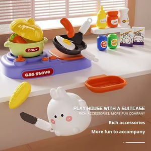 Valise de jeu de cuisine pour enfants, sac à dos de rangement en pâte à modeler motif lapin mignon, accessoires et outils médicaux réalistes, ensemble de jeu de cuisine - Product Image 3