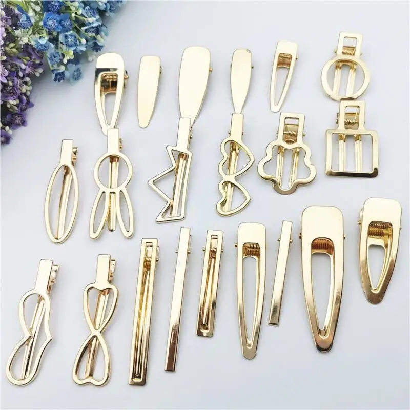 Fanyue am hot sale 2023 cheap gold raw hair clips accessories wholesale hiar clips hair accessories