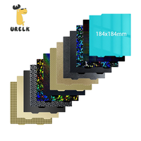 Plat Cetak 3D Bambu Lab A1 Mini Cool 184x184mm, Lembaran PEI Bertekstur, Lembaran Baja Pegas PEO PET Halus, Plat Dingin, Aksesoris 3D