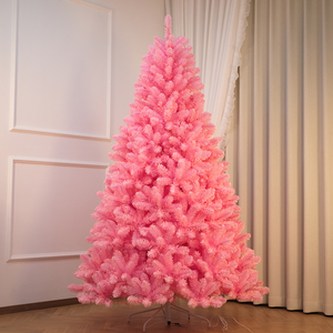 Pointed-Tip Pink Dense PVC Christmas <b>Tree</b>, Full Sizes Available, Floor-Standing Ornament for Home, Living Room & Mall Decoration - Product Image 4