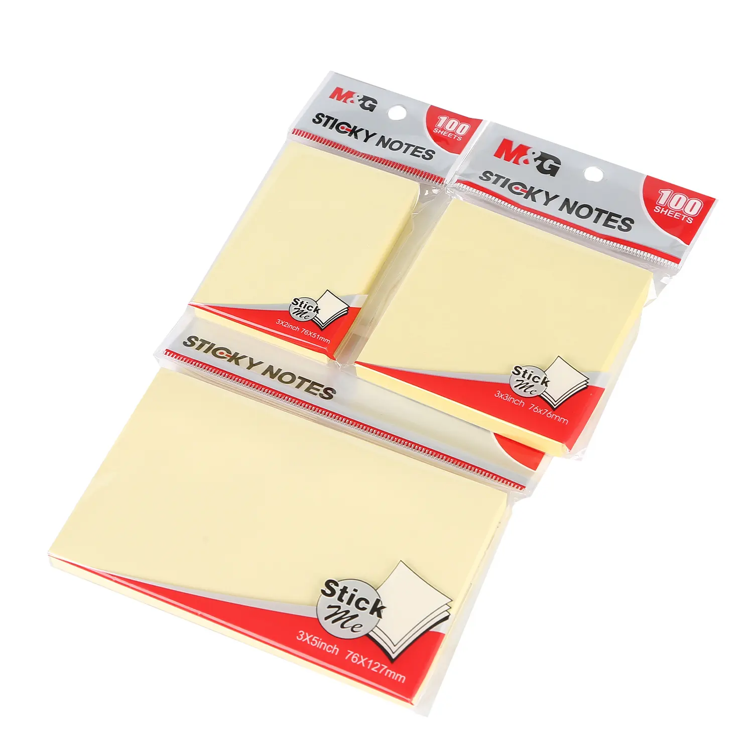 एम एंड जी 3*3 इंच चिपचिपा नोट्स 100 चादरें पीले रंग 76*76mm ज्ञापन पैड गर्म बिक्री कार्यालय ग्रिड चिपचिपा नोट पैड